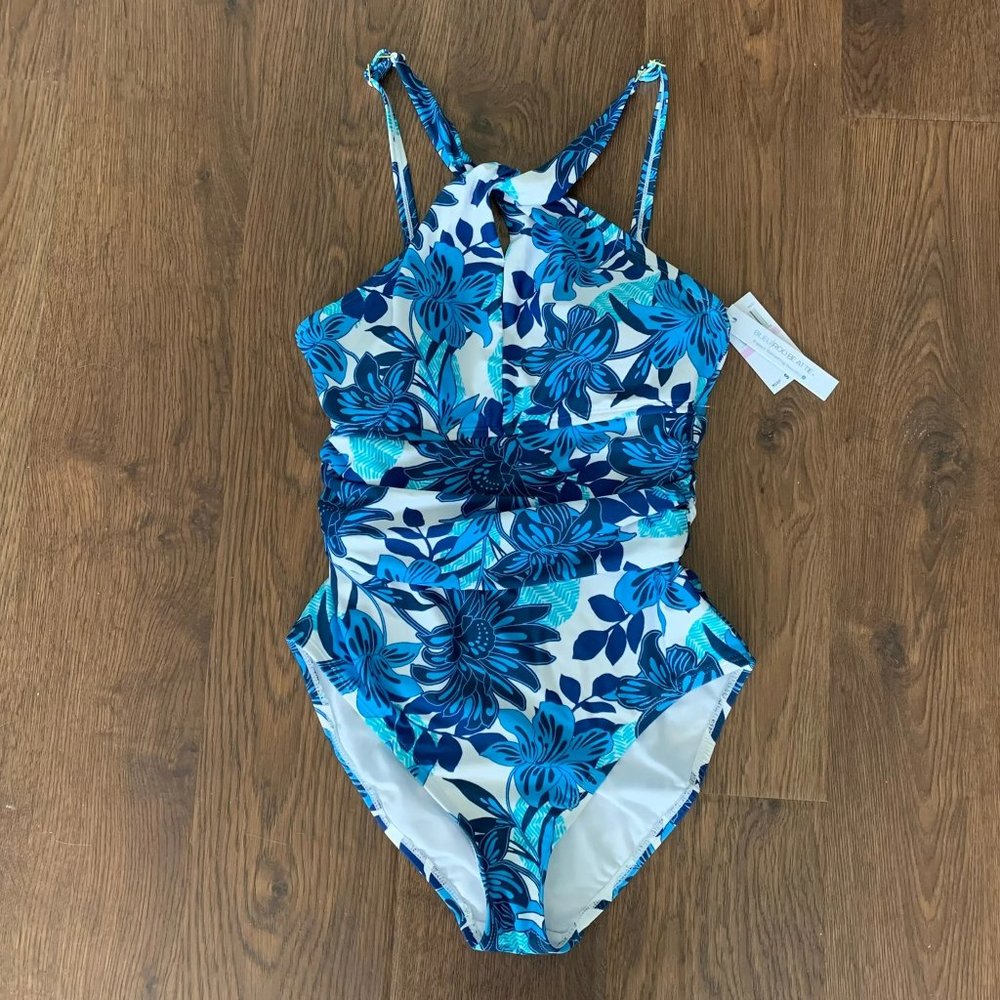 Bleu Rod Beattie Halter High Neck Swimsuit
